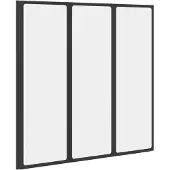 vidaXL Duschwand Schwarz 120 x 2 x 117 cm Aluminium und PP
