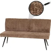 MCW Sitzbank MCW-K16, Esszimmerbank Bank Polsterbank, Rückenlehne Stoff/Textil Chenille Metall 160cm braun