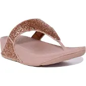 FitFlop Lulu Glitzer Damen Gummizehenstegsandalen mit Kristallkomfort in Roségold – undefined / Roségold