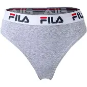 FILA Damen String, 4er Pack - Logo-Bund, Cotton Stretch, einfarbig
