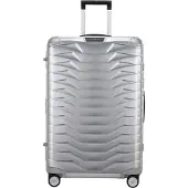 Samsonite Hartschalen-Trolley "PROXIS ALU, verschiedene Größen" 91 l 4 Rollen aus Aluminium, mit Kreuzspanngurt, mit integriertem Namensschild