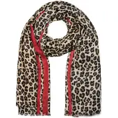 StyleBREAKER Schal "Weicher Schal mit Leoparden Print und Streifen" 1 Stk.
