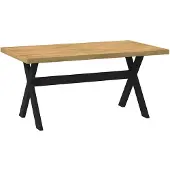 vidaXL Esstisch NOAIN X-Form-Beine 160x90x75 cm Massivholz Kiefer