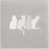 Papstar 10 X 20 Servietten, 3-lagig 1/4-Falz 33 cm x 33 cm "Cats"