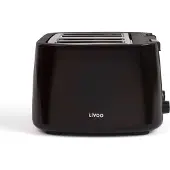 Livoo DOD167B/N/W Toaster, Kunststoffgehäuse, Stoppfunktion, Auftaufunktion, Cool Wall