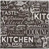 Papstar 10 X 20 Servietten, 3-lagig 1/4-Falz 33 cm x 33 cm "Kitchen"