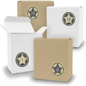 Itenga Adventskalender zum Füllen 24x Quader gemischt WEISS BRAUN + Sticker V09 Z21