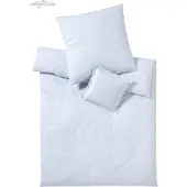 Elegante Perkal-Bettwäsche-Garnitur Classico Farbe hellblau Größe 155x220 cm + 40x80
