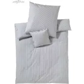 Elegante Perkal-Bettwäsche-Garnitur Classico Farbe silber Größe 135x200 cm + 40x80