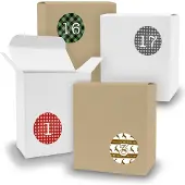 Itenga Adventskalender zum Füllen 24x Quader gemischt WEISS BRAUN + Sticker V09 Z06