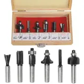 AWTOOLS MILLS FOR WOOD, SET 6 pcs. 8mm STEM