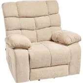 Beliani Sessel Beige Stoff Elektrisch Verstellbar mit Armlehnen Fußablage Relaxfunktion Modern Bequem Relaxsessel Fernsehsessel Wohnzimmer