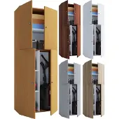 VCM Holz Besenschrank | 6 Fächer | Haushaltsschrank | Maße: B. 70 x H. 184 x T. 40 cm | 4 Drehtüren - Lona