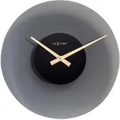 Nextime Leise Wanduhr Glas Ø 40 cm braun matt – rundes Schwimmer-Design