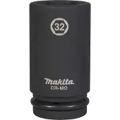 Makita E-22383, Steckschlüsselbuchse, Schwarz, 1 Kopf/Köpfe, 3/8", Metrisch, 32 mm