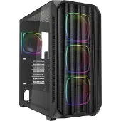 Sharkoon AK5M RGB, Midi Tower, PC, Schwarz, ATX, micro ATX, Mini-ITX, Multi, Taschenlüfter