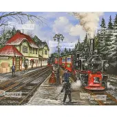 Pappnoptikum Adventskalender Harzer Schmalspurbahn Papier, 38x27cm, Sachsen