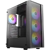 Antec AX65 ARGB PC Gehäuse Midi Tower Gaming ATX, schwarz