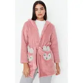 Trendyol Femmes Bras bas Col en V Court Robes de chambre