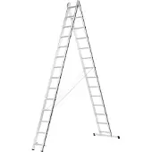 Hymer Alu Pro Allzweckleiter, zweiteilig, 2x14 Sprossen, Länge 3,95 / 6,75 m, Reichhöhe 5,06 / 7,56 m, Gewicht 15,5 kg