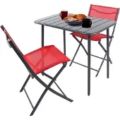 VCM 3 tlg. Bistroset Balkonset Gartenset Metall Sumila