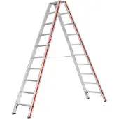 Hymer Stufenstehleiter mit Alu-Druckguss Gelenk 2x10 Stufen