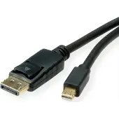 Roline Mini DisplayPort Kabel, v1.4, mDP - DP, ST - ST, schwarz, 1 m