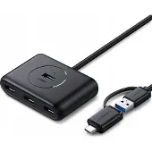 UGREEN USB 3.0 Hub mit USB-C-Anschluss, 1 m - Schwarz