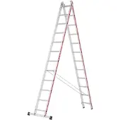 Hymer Aluminium-Mehrzweckleiter - Länge 3.440 / 5.960 mm - zweiteilig - Traverse gerade - Aluleiter