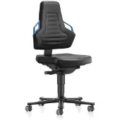 BIMOS Arbeitsdrehstuhl Nexxit Rollen Kunstlederpolster schwarz Grifffarbe blau 450-600 mm