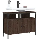 vidaXL Waschbeckenunterschrank Braun Eiche 80x30x60 cm Holzwerkstoff