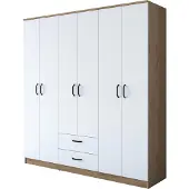 Skye Decor , BA115 - 2283, Kleiderschrank, Nussbaum, 100 % MELAMINBESCHICHTETE SPANPLATTEN, 180 x 47,3 x 190,8 cm