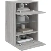 vidaXL Wandschränke mit LED-Leuchten für TV 2 Stk. Grau Sonoma