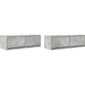 vidaXL TV-Schränke 2 Stk. Betongrau 80x31x25,5 cm Holzwerkstoff