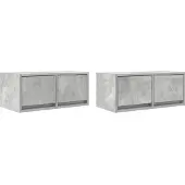 vidaXL TV-Schränke 2 Stk. Betongrau 60x31x25,5 cm Holzwerkstoff