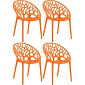 CLP 4er Set Stapelbare Gartenstühle Hope, Farbe:pfirsich