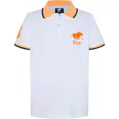 Polo Sylt Poloshirt in Weiß/ Orange | Gr.: 146/152