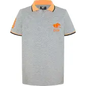 Polo Sylt Poloshirt in Grau/ Orange | Gr.: 134/140