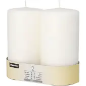 Starpak Stumpenkerzen Ø 80 mm, 150 mm weiß mit Flachkopf 12 Stück