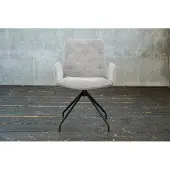 KAWOLA Stuhl NEW CHARME Drehstuhl Esszimmersessel Cord hellgrau