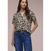 Street One Kurzarmbluse Sommerbluse mit Animal Print