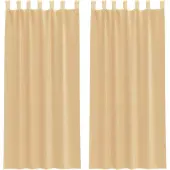 vidaXL Voile Vorhänge mit Stangentaschen 2 Stk. Sandfarbe