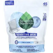 Seventh Generation Waschmittel Freier und klarer Duft 45 / Beutel 1 / Packung Wei