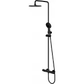 Omnires Y Thermostat-Wandbrauseset mit Regenbrausekopf, mattschwarz