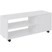 Boxxx TV-Rollwagen MAJA, Modern, Melamin, Weiß, 100 cm breit, 42 cm hoch, mit 1 Drehtür