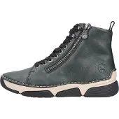 Rieker Damen Schnürboots Ziernaht Stiefelette Reißverschluss 45920, Größe:38 EU, Farbe:Grün