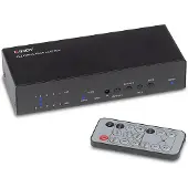 Lindy 38084, AV-Matrix-Umschalter, 3840 x 2160 Pixel, 18 Gbit/s, Schwarz, Metall, 1000 mA