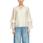 Comma Bluse Feminine Lyocell-Voile-Bluse mit Trompetenärmeln