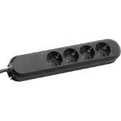 Bachmann SMART Steckdosenleiste 4x CEE7/3 schwarz, Strom 1,5m CEE7/7