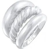 Elli Ring Bandring Twisted Gedreht Set 925 Silber Elli Premium Silber